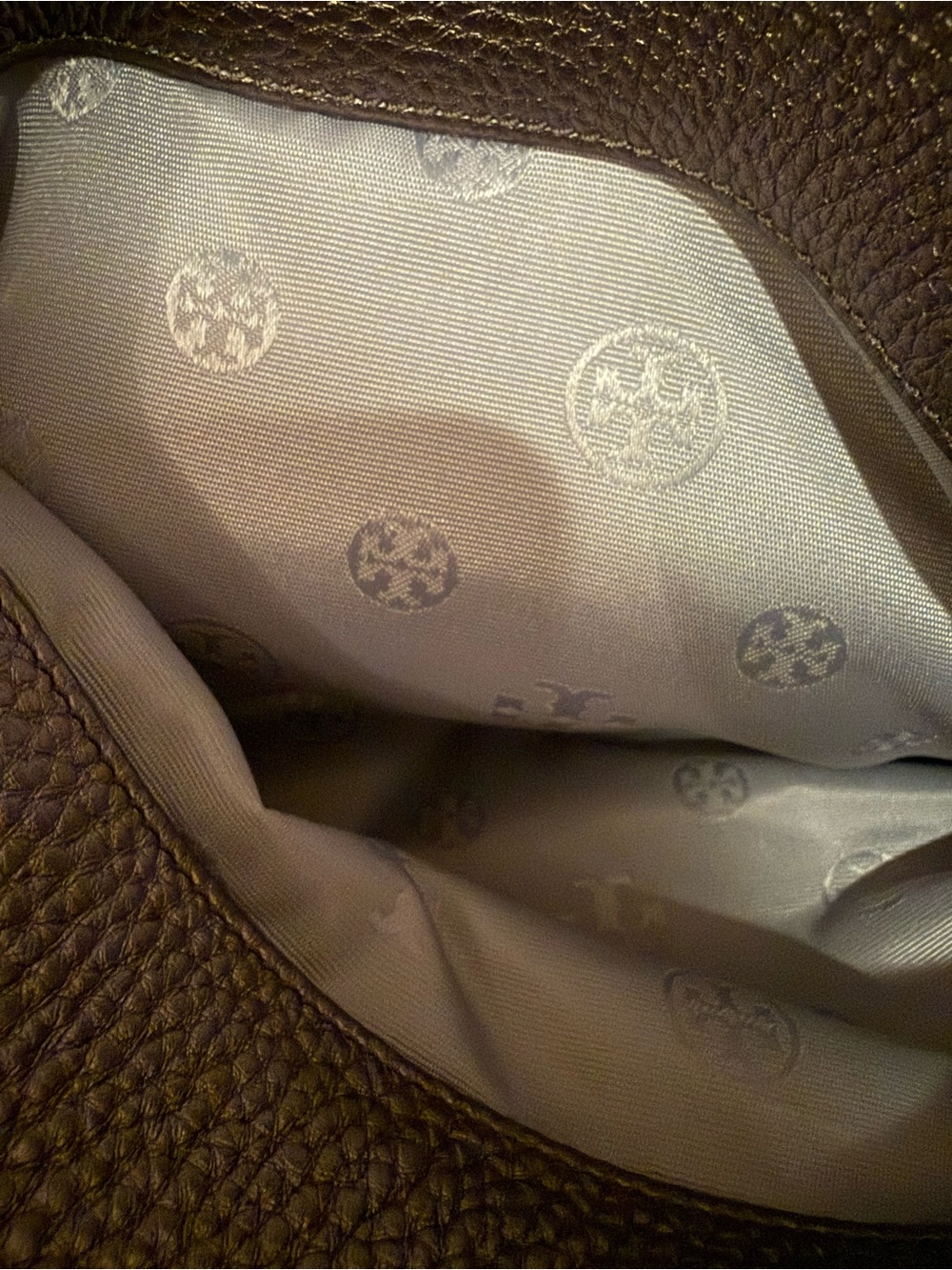 🩶 Tory Burch Metallic Pewter Leather Satchel with Tassels 🩶 - Picture 5 of 12